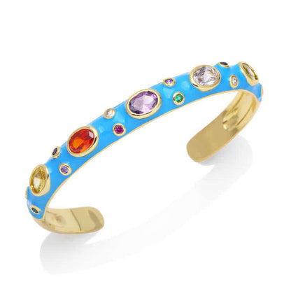 Cute Candies Color Stones Cuff Bangcle