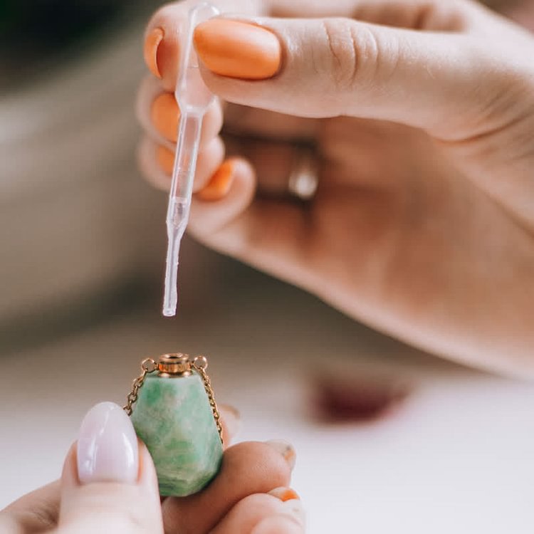 Crystal Perfume Bottle Necklace