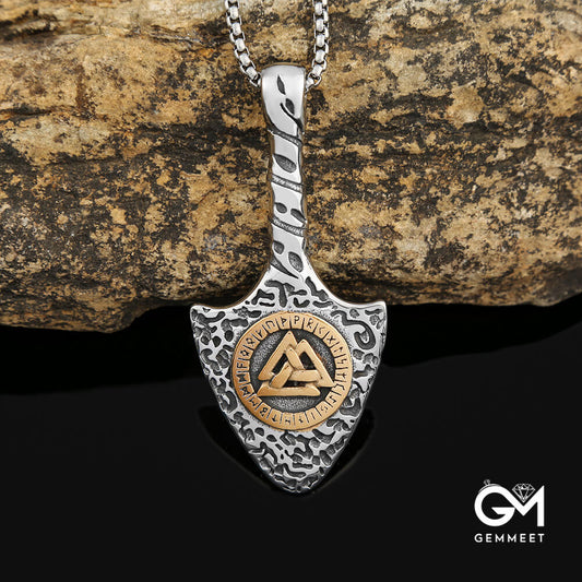 Viking Rune Spear Stainless Steel Pendant Necklace