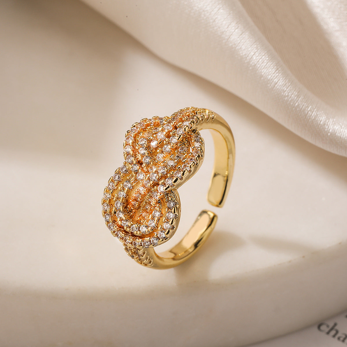 Golden Full Stones Infinity Ring