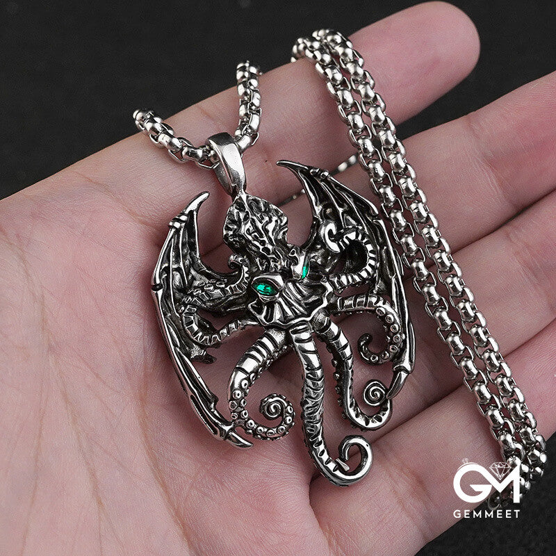 Vintage Demon Octopus Titanium Steel Necklace