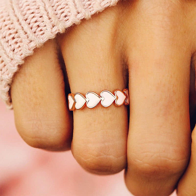 Love Hearts Band Ring