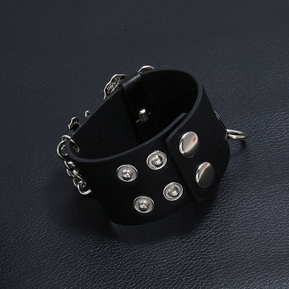 Exaggerated Punk Alternative Leather Bracelet