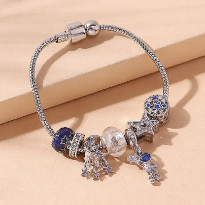 Blue Astronaut Star Moon Bracelet