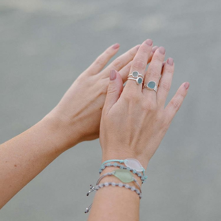 Irregular Sea Glass Ocean Ring