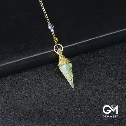 Crystal Resin Hexagonal Pyramid Pendulum