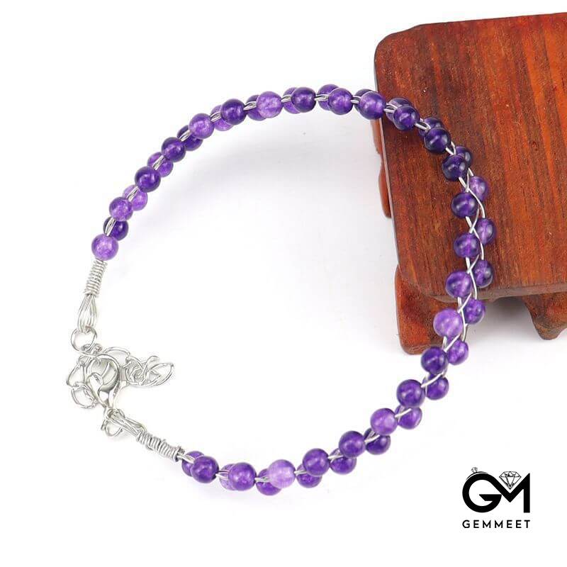 Simple Woven Crystal Bead Adjustable Bracelet