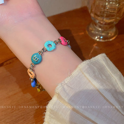 Colored Alphabet Doughnut Bracelet