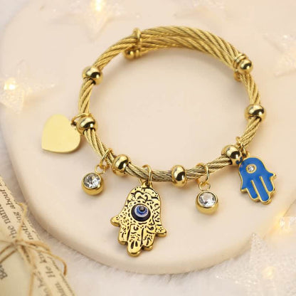 Hamsa With Evil Eye Protection Bracelet