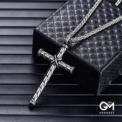 Titanium Steel Vintage Cross Necklace