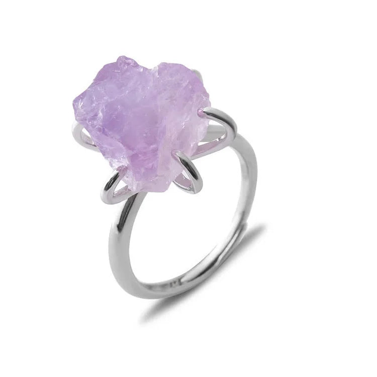 Six Claws Natural Crystal Adjustable Ring