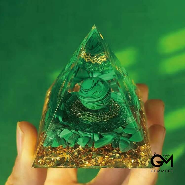 Malachite Protection Orgone Pyramid