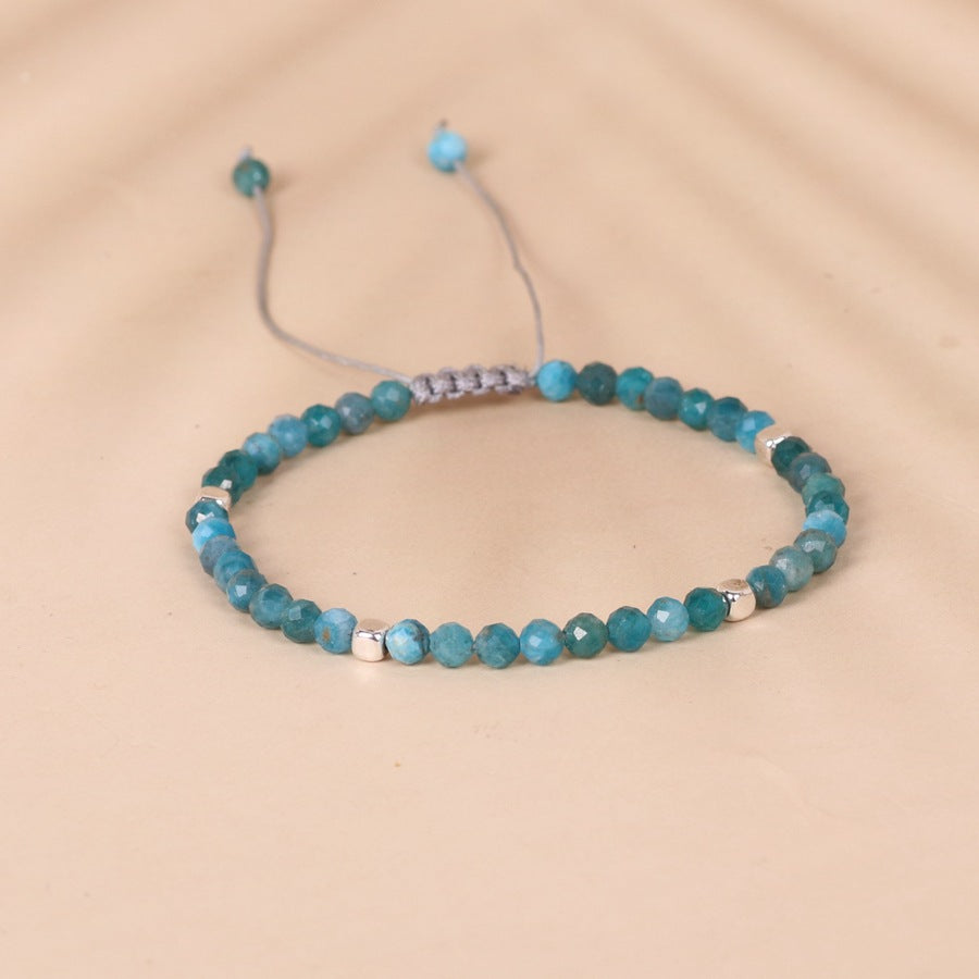 Blue Apatite Bead Bracelet