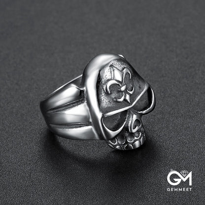 Stainless Steel Personalized Carved Skull Ring