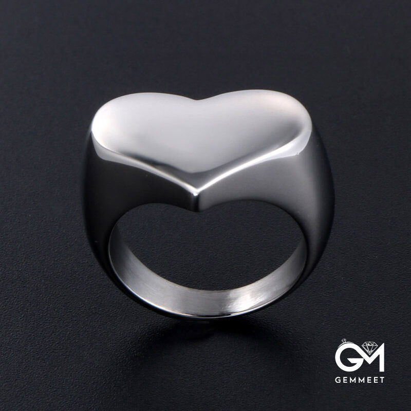 Heart-shaped Titanium Steel Ring