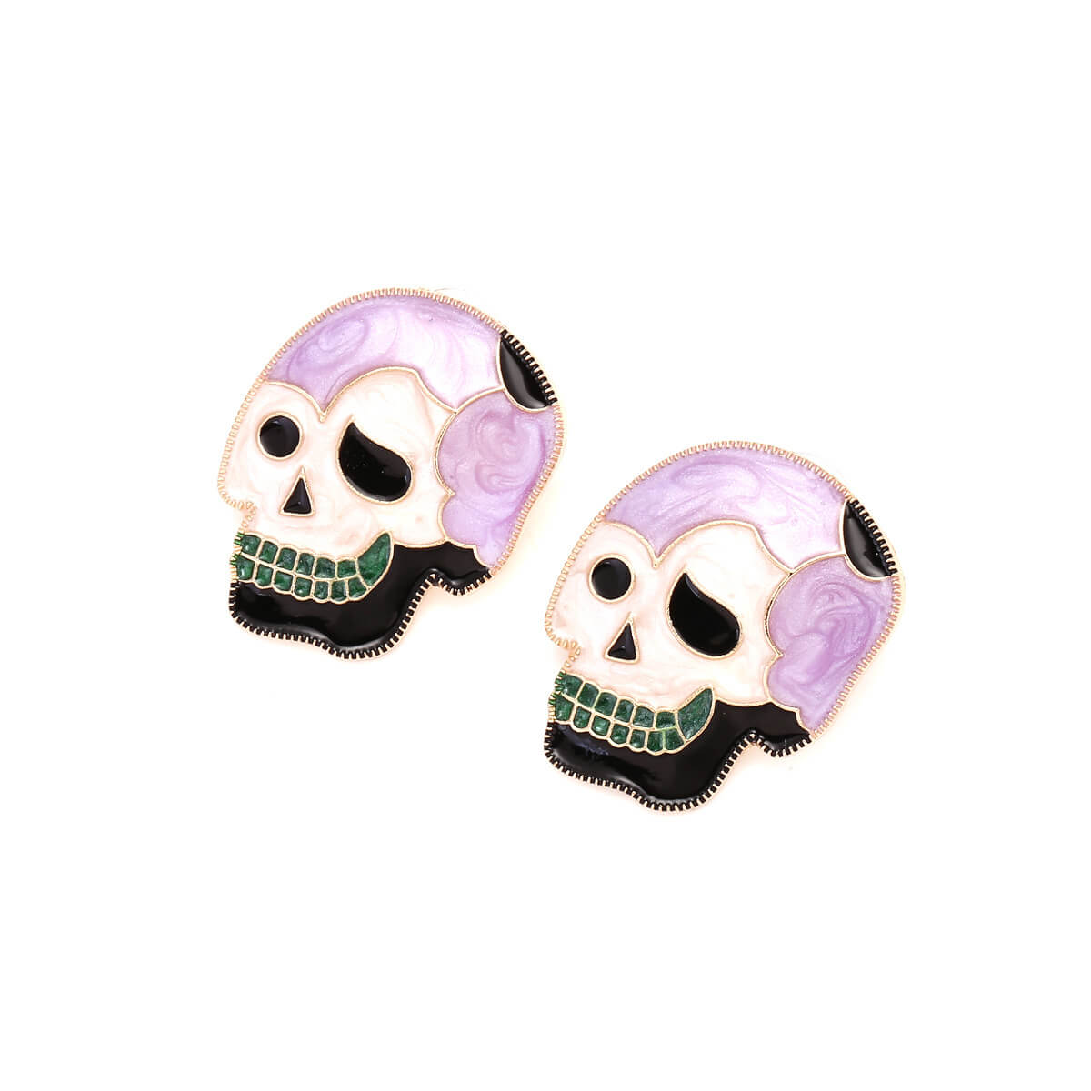 Halloween Earrings Temperament Alloy Drip Oil Skull Fun Cute Earrings