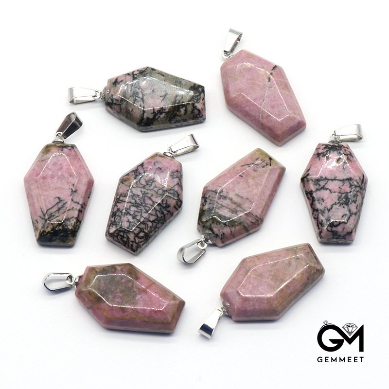 Rose Stone Mini Coffin Board Fun Pendant