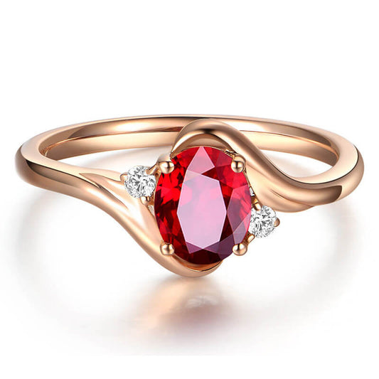 Pigeon's Blood Imitation Red Sapphire Luxury Gemstone Ring