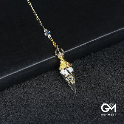 Crystal Resin Hexagonal Pyramid Pendulum