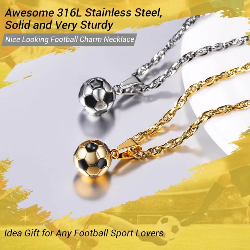 3D Soccer Football Charm Necklace