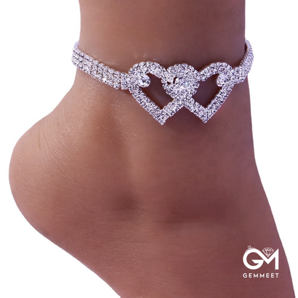 Beach Love Shiny Zircon Anklet