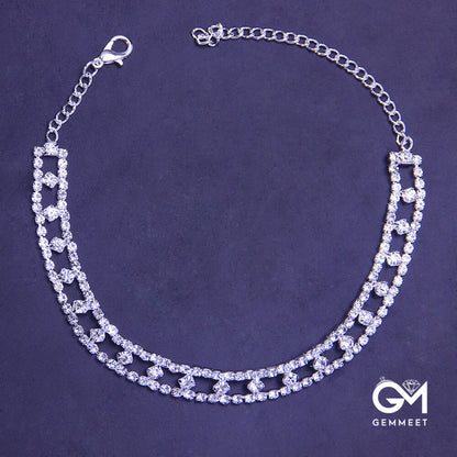 Summer Shiny Zircon Hollow Anklet