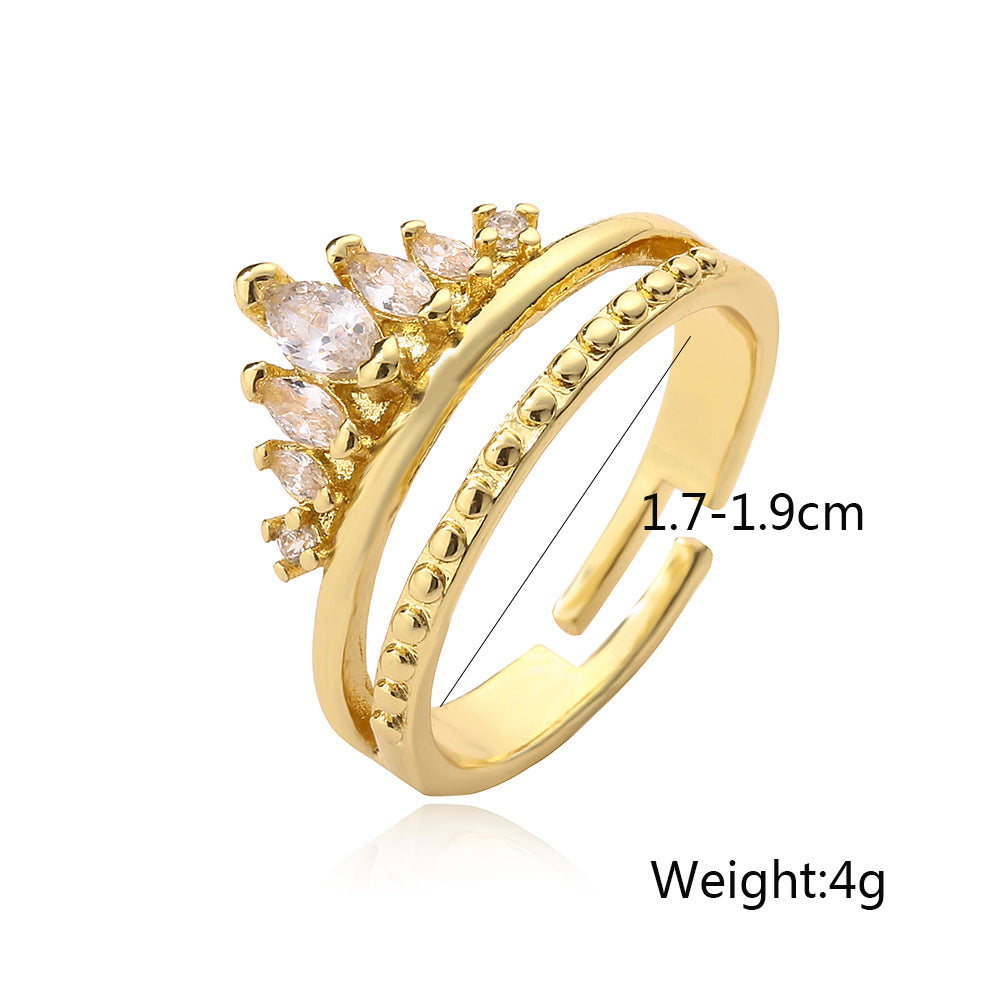 Crown Shape Full Stones Band Ring