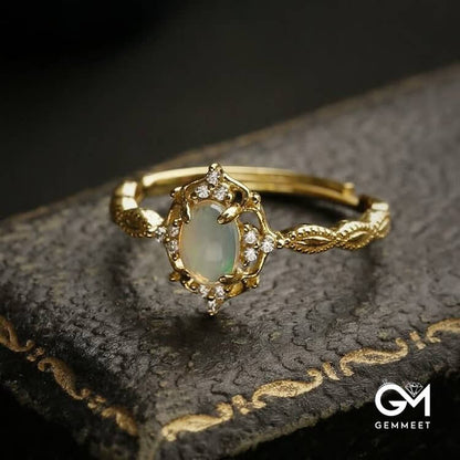 Light Luxury Opal Adjustable Ring