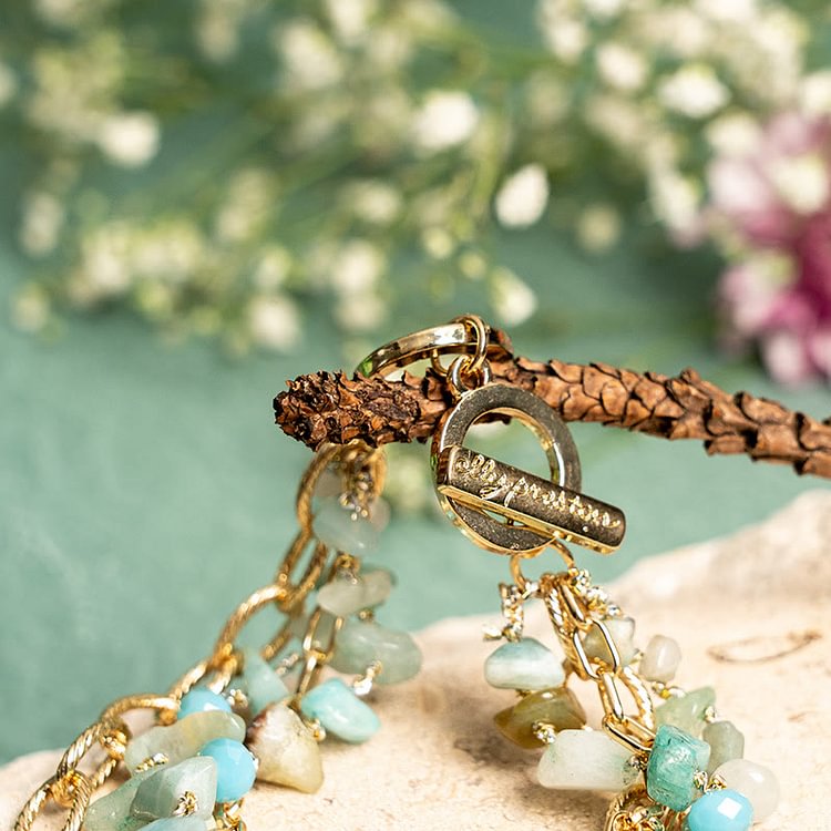 Amazonite Double Layer Alloy Bracelet