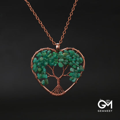 Crystal Tree of Life Copper Necklace