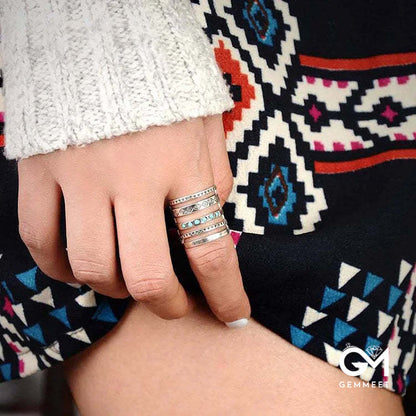 Bohemian Openwork Carved Turquoise Ring