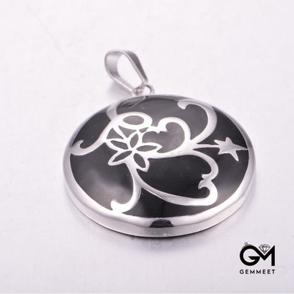 Circular Five-pointed Star Creative Stainless Steel Necklace