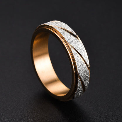 Colored Minimalism Texture Rotatable Ring