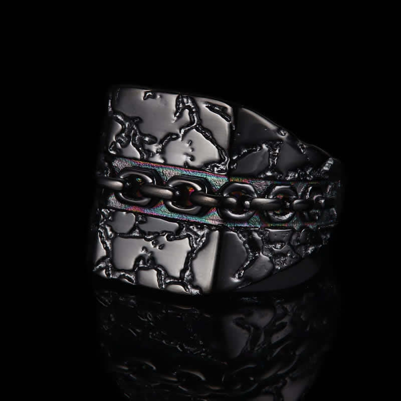 Men's Crack Lava Chain Ring