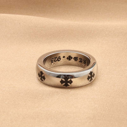 Retro Trendy Men's Scripture Cross Letter Ring