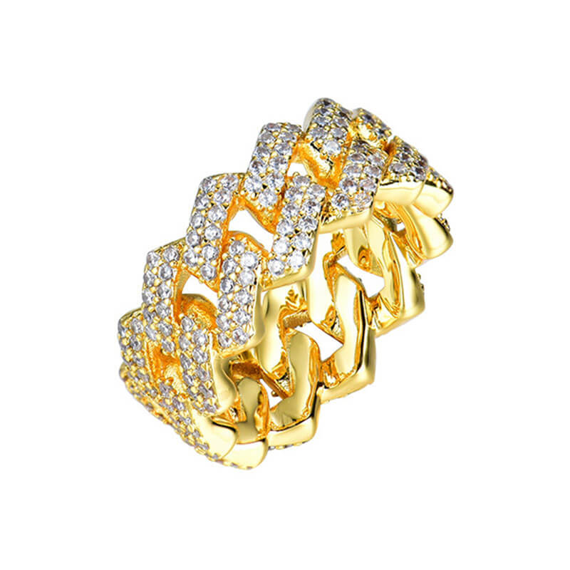 Prong Cuban Style Full Stones Ring