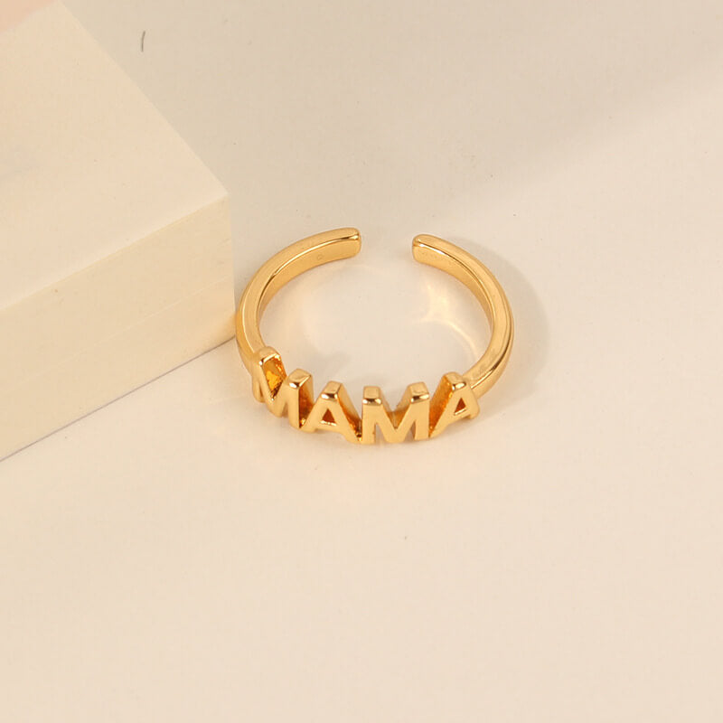 MAMA Word Shape Adjustable Ring