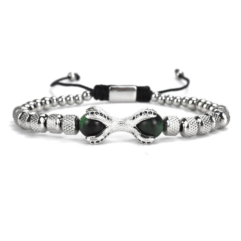 Set of Three Stylish Bracelets for Men in Silver Color