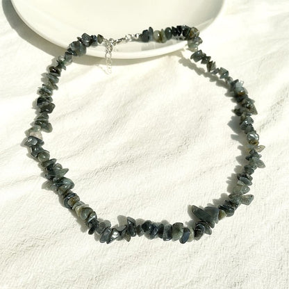 Irregular Shaped Polished Crystal Stone Necklace