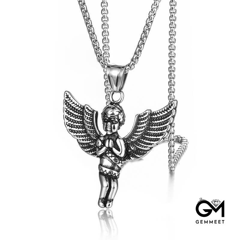 Titanium Steel Lucky Angel Necklace