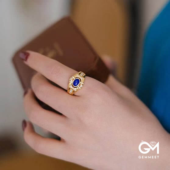 Vintage Lapis Lazuli Adjustable Ring