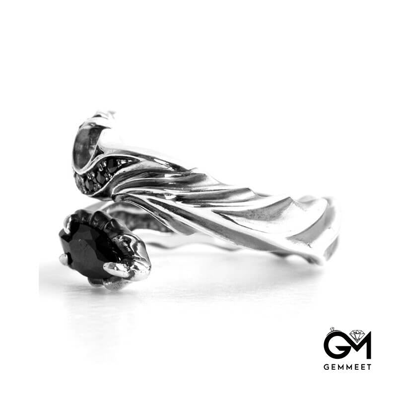 Evil Black Onyx Twisted Cascade Ring