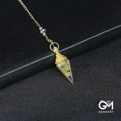 Crystal Resin Hexagonal Pyramid Pendulum