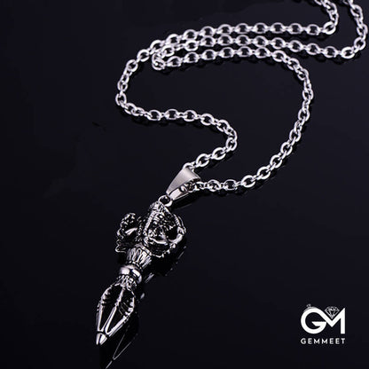 Stainless Steel Diamond Pestle Necklace for Men