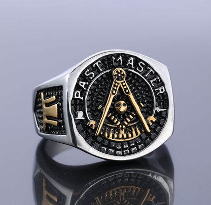 Retro Masonic English Ring with Personality