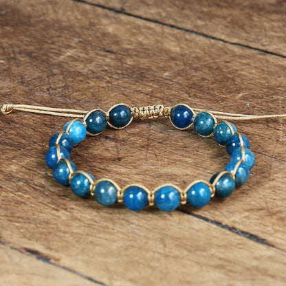 6mm Apatite Woven Bracelet