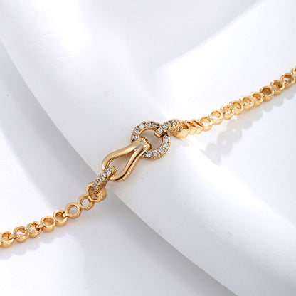 K-plated Gold Inlaid Zircon Bracelet for Women