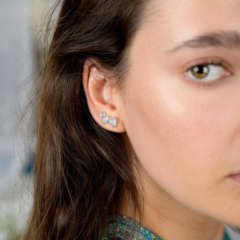 Presale: Teardrop Moonstone Ear Climber Earrings