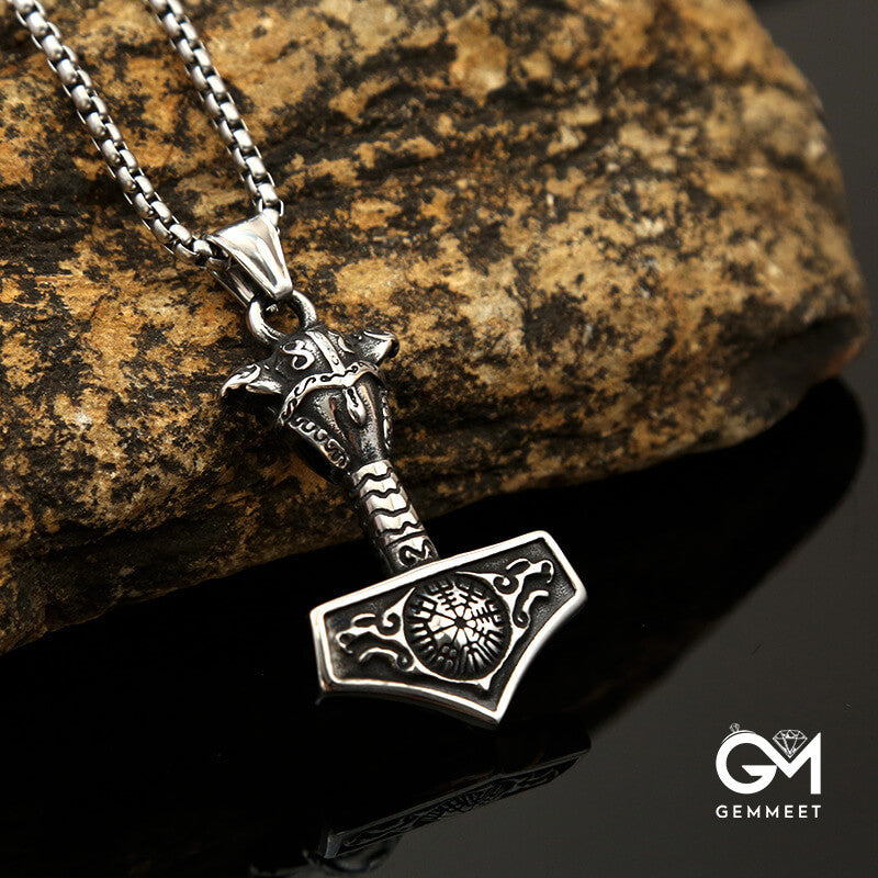 Thor Hammer Viking Mount Crow Celtic Necklace