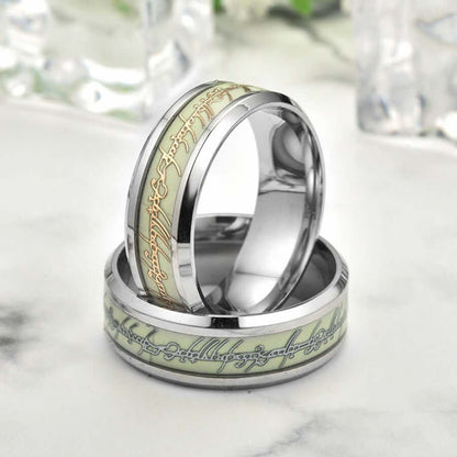 THE ONE RING-Silver Titanium Luminous Ring